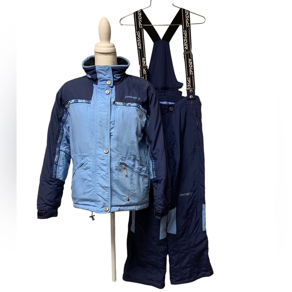 Girl’s Spyder Navy Blue Snow Jacket & Bibs Set Size 16